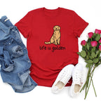 Cute Golden Retriever Dog Mom Tshirt Life Is Golden Shirt Short Sleeve