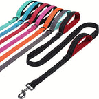 Double Handle Dog Leash, Double-Sided Reflective Night Safety