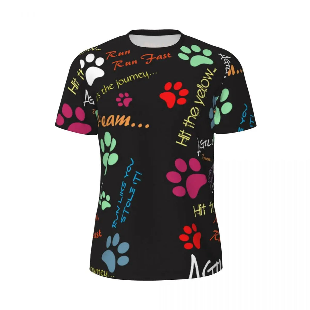Cartoon Dog Running T Shirt Summer Funny Animal Print Design Tops