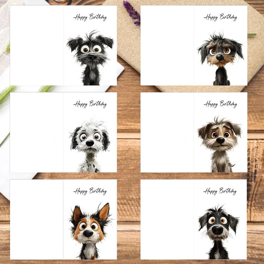 12-Pack Assorted Dog Birthday Greeting Cards with Envelopes