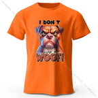 Funny Cartoon Dog Doodle Print 100% Cotton T-Shirt, Ultra Soft Round Neck Short Sleeve