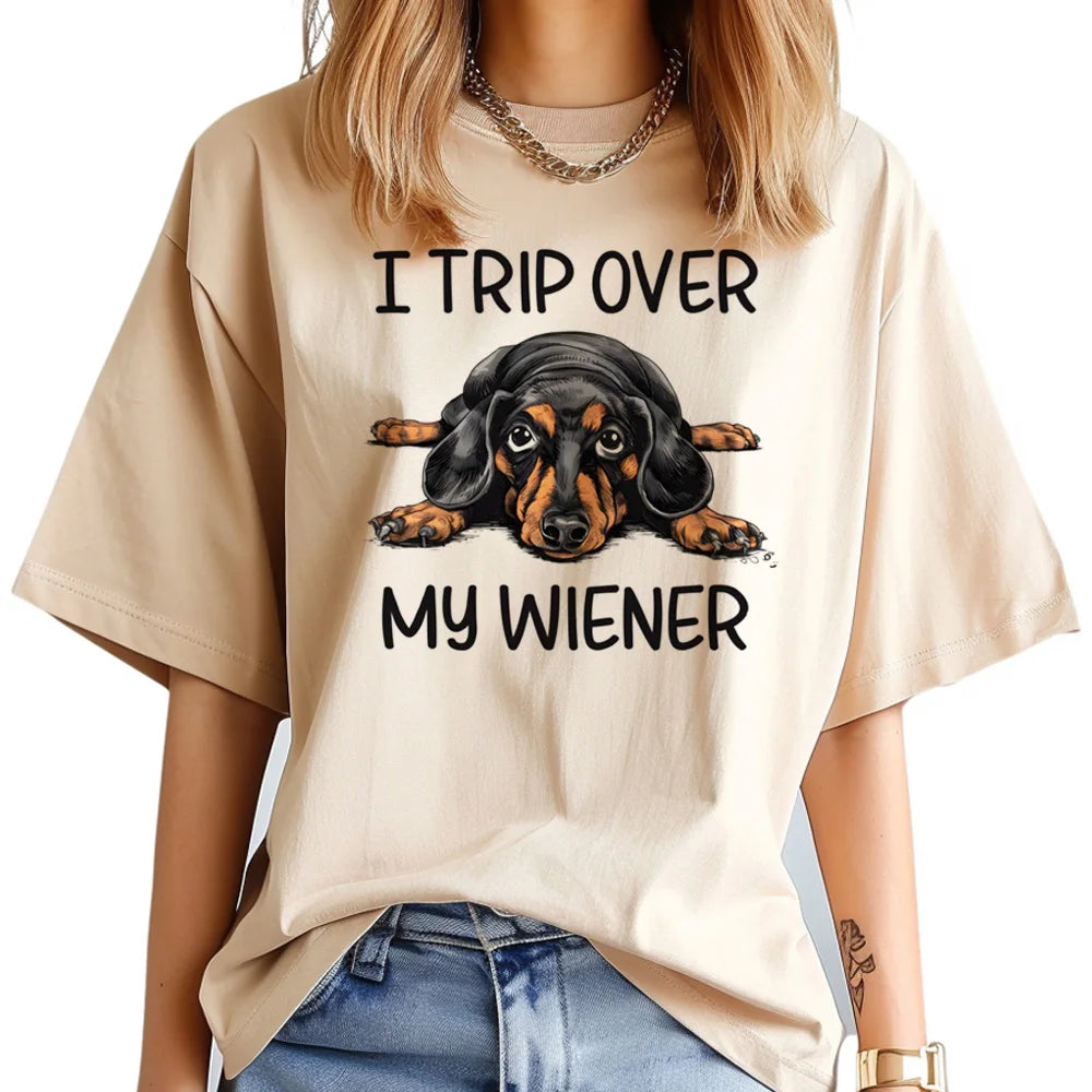 Dachshund t-shirts women funny harajuku clothing