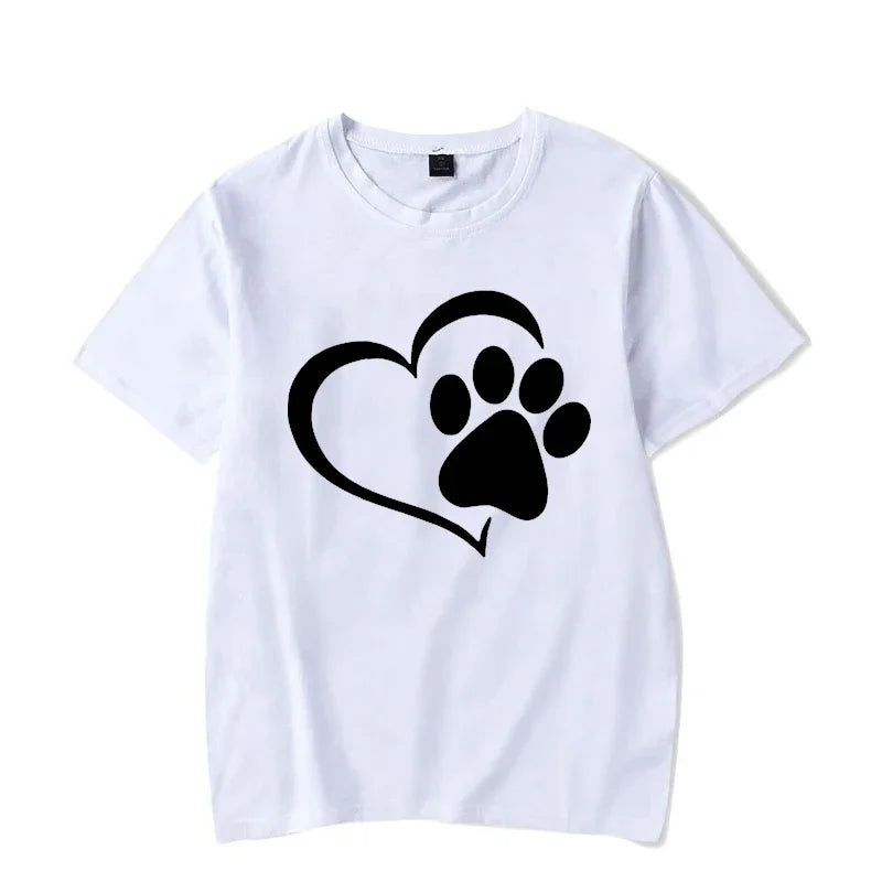 Luminous T-Shirt Women Top-Tees Clothes Graphic Dog Paw