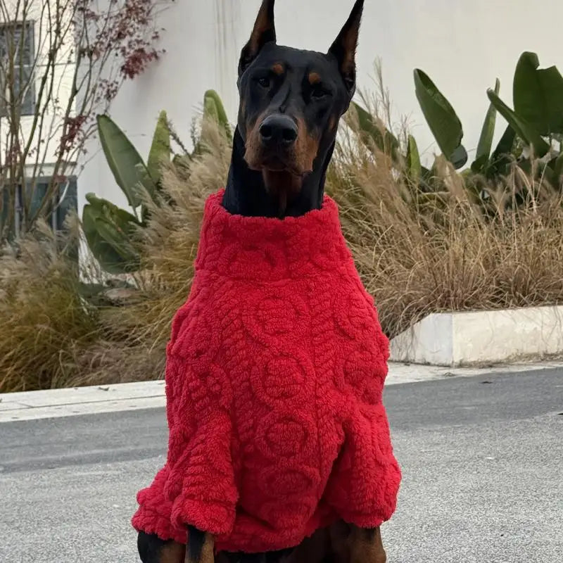 New Year Red Sweater Large Dogs Warm Knit Dog