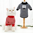 Small Dogs Striped Hoodies Autumn Winter Jacket Pet Pullover