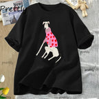 Funny T Shirt Cute Pet Dog Print Cotton Short Sleeve Tees Woman Clothing