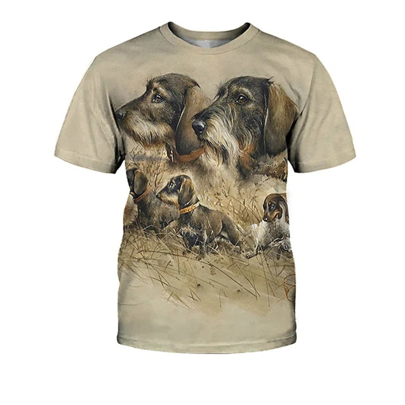 Dachshund Graphic 3D Print Men Women Casual Short Sleeve T Shirt Tees