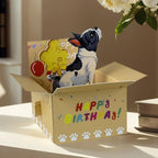 3D Popup Happy Birthday Card Dog or Monkey