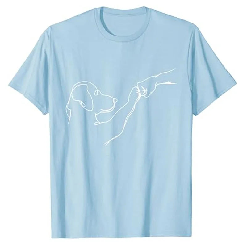Punch Hand Dog Man Friendship Bump Dog's Paw T-Shirt Animal Lover