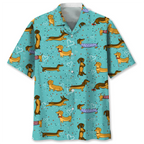 Cartoon Dachshund Dog 3d Printed Shirt Animal Pets Graphics Short Sleeves