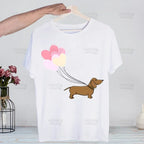 Dachshund Teckel Funny Cute Dog Animal Funny T Shirt Casual Short Sleeve