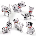 6pcs Dalmatian Puppy Spot Dog Figurine Cartoon Animal Home Decor Miniature Decoration