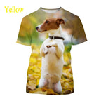 Jack Russell Terrier Dog 3D Printed T-shirt Cute Dog Print Unisex Casual Top Tees