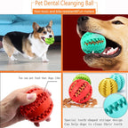 Dog Toy Interactive Rubber Ball Chewing Pet Tooth Cleaning Food Treat Feeder Silicone