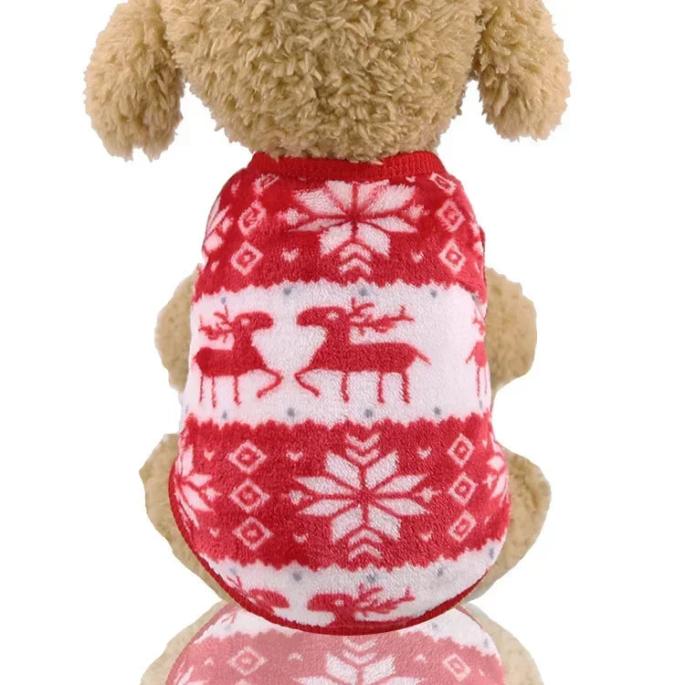 Elk Santa Claus Small Dog Hoodies Christmas
