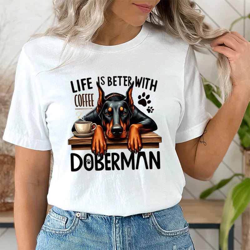 Cute Print T-shirts for Women Summer Short Sleeves Funn Streetwear