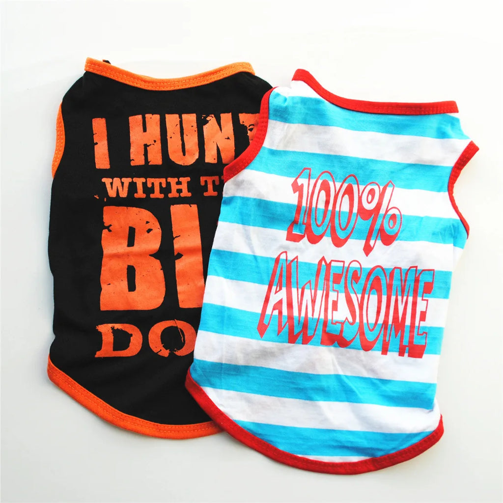 Shirt for Small Dogs Pet Printed with Funny Letters Soft Breathable Outfits