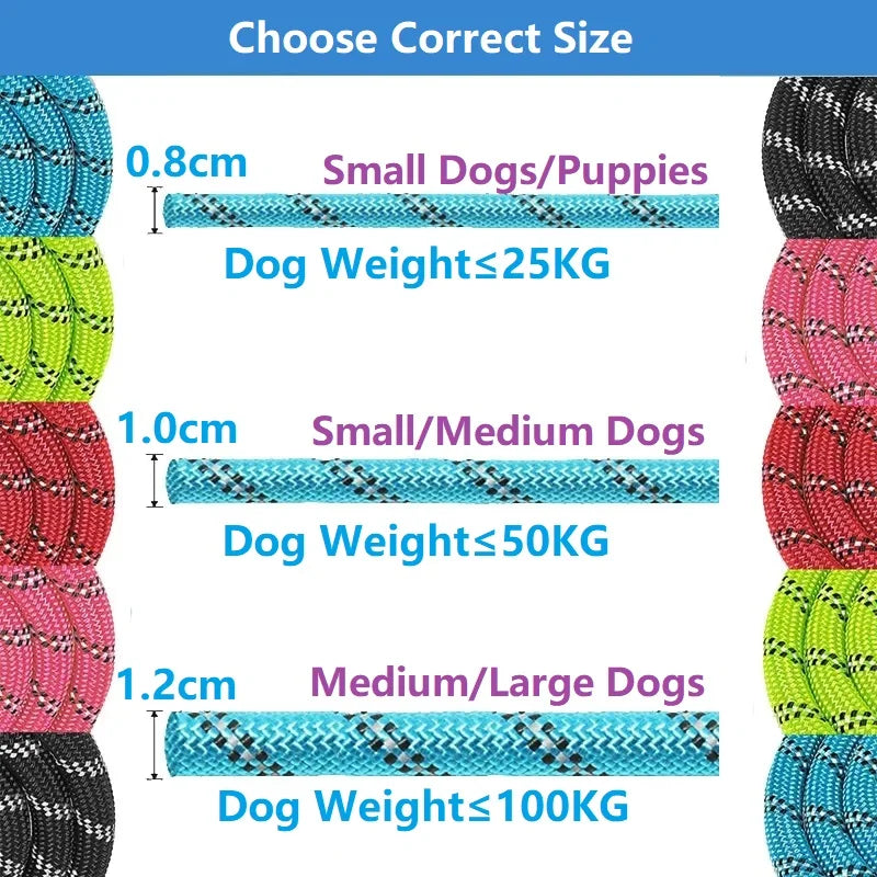 120/150/200/300CM Strong Leashes for Dogs Soft Handle