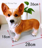 Corgi Dog Figurines Modern Decoration Resin Craft and Garden Decoration