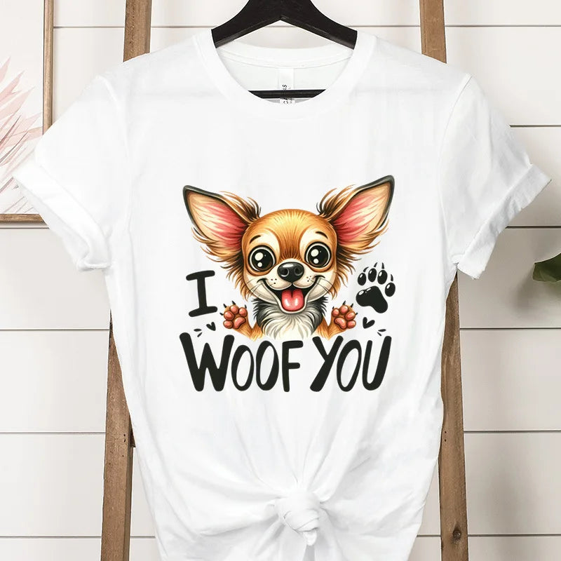 Cute Print T-shirts for Women Summer Short Sleeves Funn Streetwear