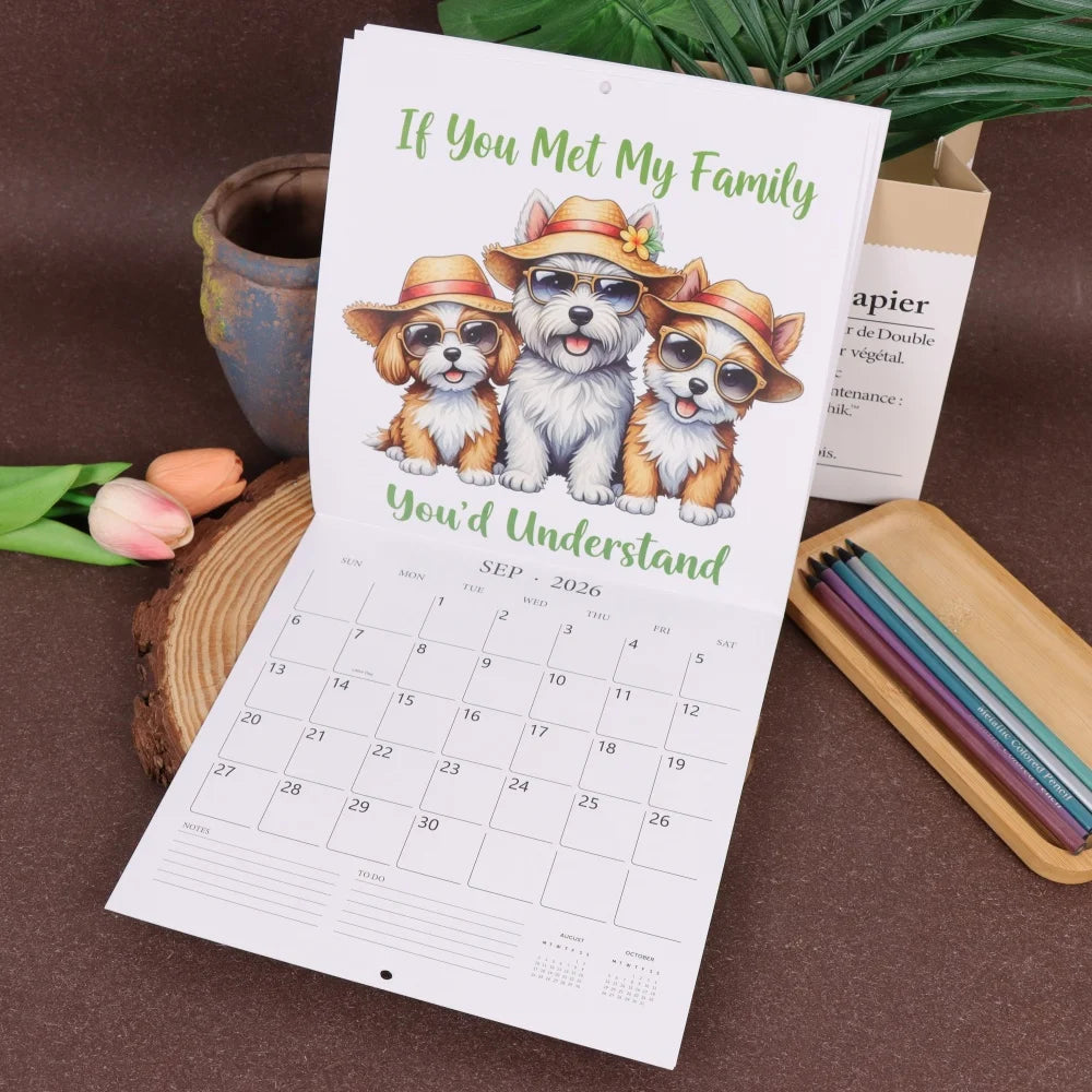 1pc 2026 Satirical Dog Calendar