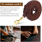 Genuine Leather Leash Braided Pet Walking Training Leads Brown Black Colors