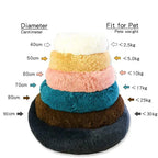 40-90cm Round Pet Bed Super Soft Plush Winter Warm Sleeping