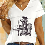 Vintage Dog T-Shirt Coffee Dachshund Mom Short Sleeve Fashion Funny T Shirts
