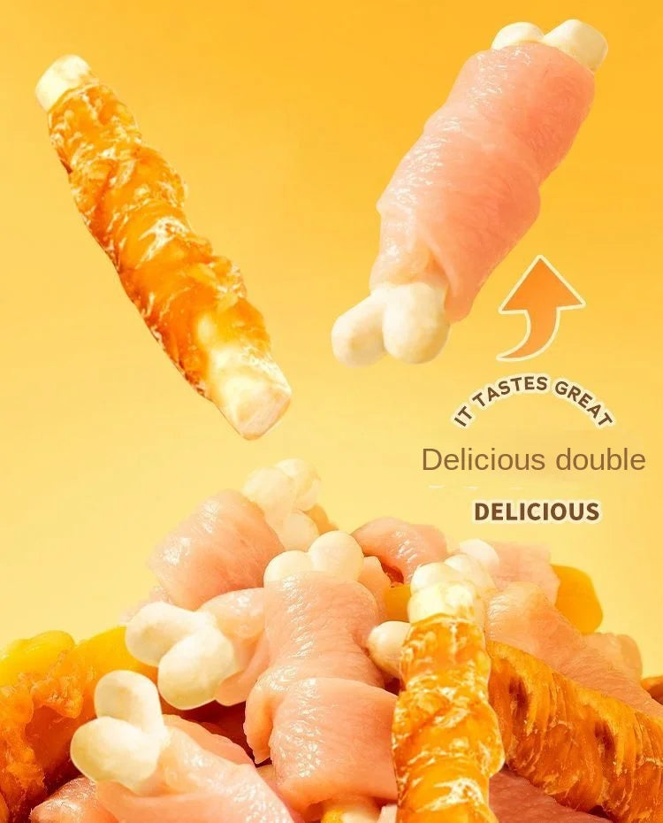 Nutritious Chicken Duck Wrapped In Cowhide Sticks Calcium Milk Sticks