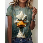 Summer Women's T Shirt Dog Print Casual Short Sleeve 3d Fashion Streetwear Crew Neck