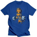 Dachshund Weightlifting Funny Gym T Shirts Graphic Cotton Streetwear Short Sleeve
