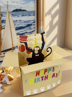 3D Popup Happy Birthday Card Dog or Monkey