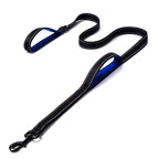 Double Handle Dog Leash, Double-Sided Reflective Night Safety