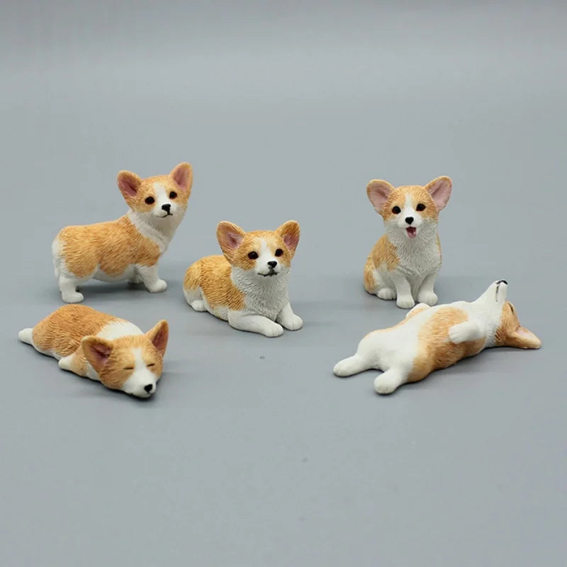 Cute Simulation Corgi Dog Car Dashboard Decoration Resin Figurine