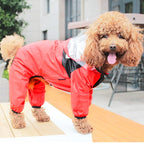Small Raincoat "The Dog Face" Pet Clothes Jumpsuit Jacket Water Resistant for Small Dogs