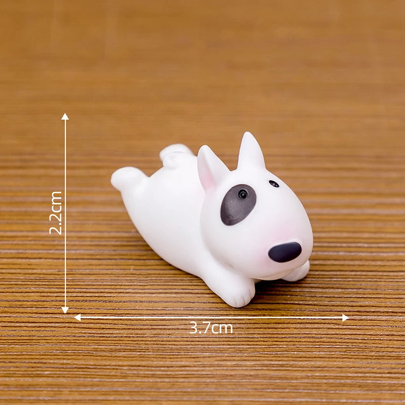 Cute Mini Bullhead Terrier Dog Figurines Micro Landscape﻿ Car Dashboard Home Desktop