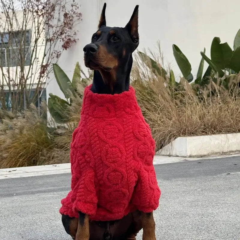 New Year Red Sweater Large Dogs Warm Knit Dog