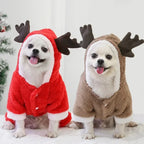 Elk Santa Claus Small Dog Hoodies Christmas