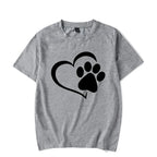 Luminous T-Shirt Women Top-Tees Clothes Graphic Dog Paw