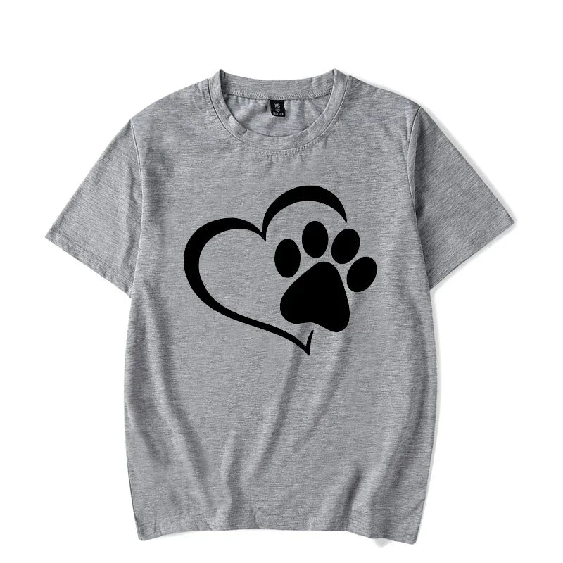 Luminous T-Shirt Women Top-Tees Clothes Graphic Dog Paw
