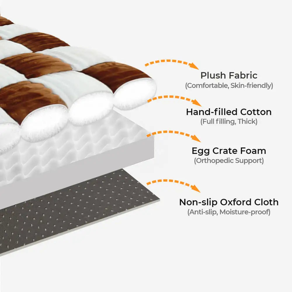 Handmade Plush Square Orthopedic Support with Pillow Warm and Soft Dog bed