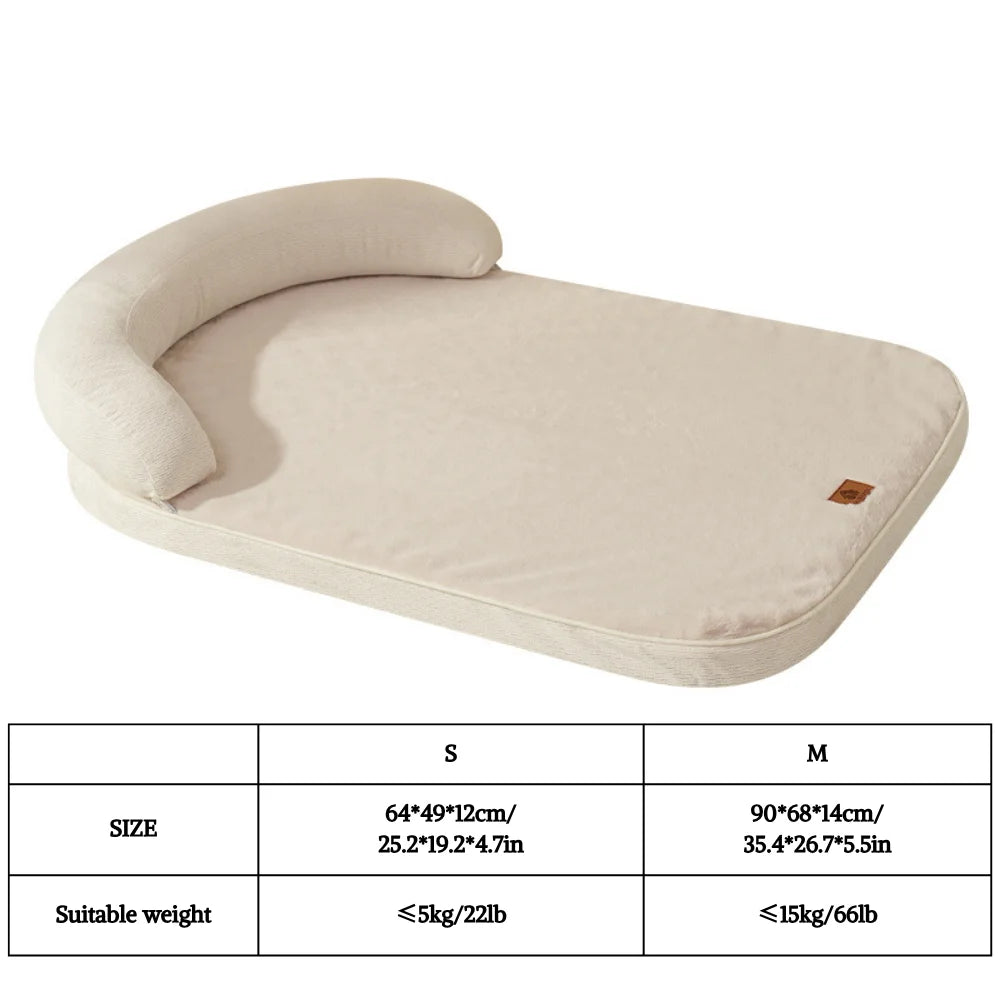Bed for Medium Small Dogs, Sofa Pillow, Soft Support Bolster, Non-Slip Bottom