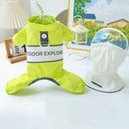 Windproof Raincoat Adjustable Straps Antifouling Hooded with D Ring for Small Pets