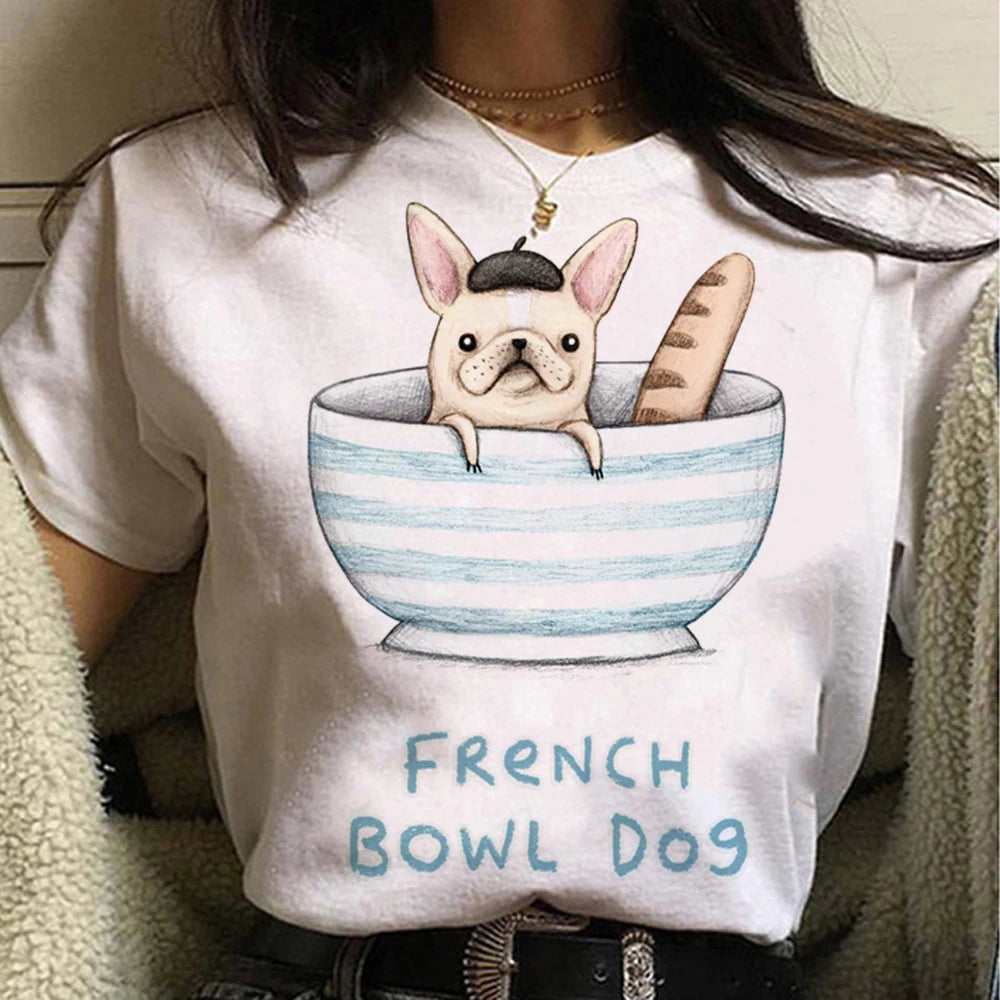 French Bulldog t shirt women graphic Tee clothes