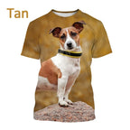 Jack Russell Terrier Dog 3D Printed T-shirt Cute Dog Print Unisex Casual Top Tees