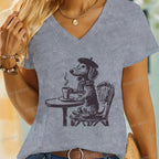 Vintage Dog T-Shirt Coffee Dachshund Mom Short Sleeve Fashion Funny T Shirts