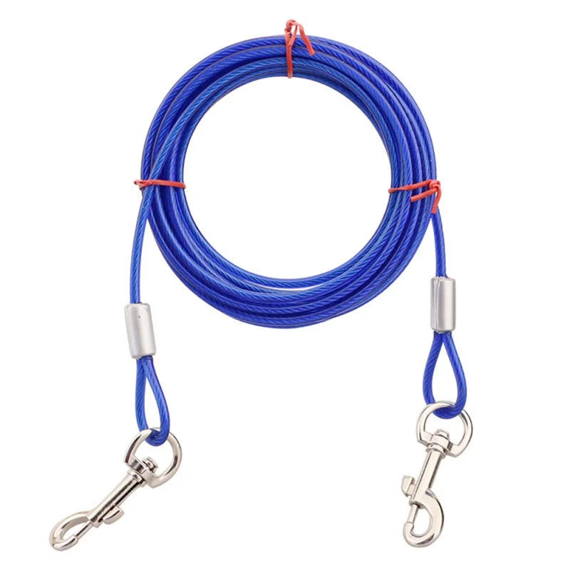 3M/5M/10M Pet Leashes For Two Dogs Tie Out Cable Outdoor Steel Wire