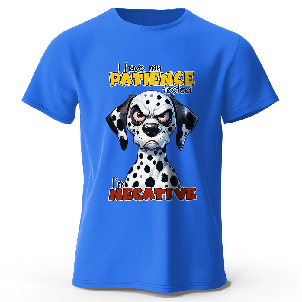 Cartoon Dog Portrait Print 100% Cotton T-Shirt, Soft Fabric Round Neck Short Sleeve Tee