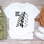 Human Foot Dog Paws Printed T-Shirt Funny Loose Casual Pet Owner Clothes