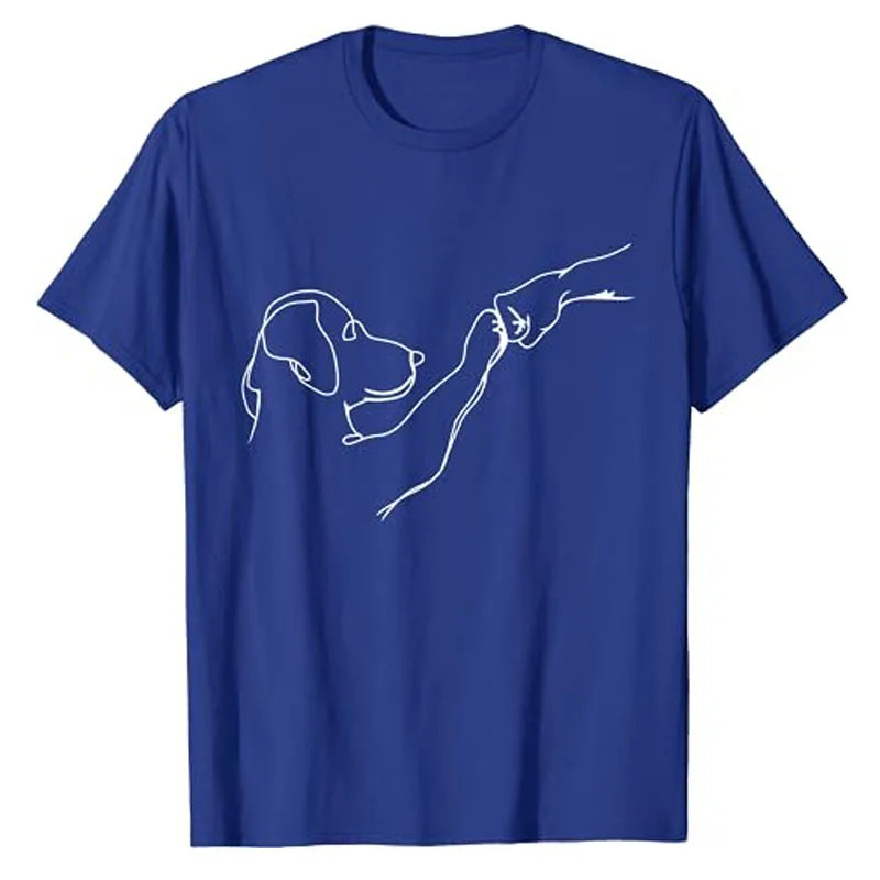 Punch Hand Dog Man Friendship Bump Dog's Paw T-Shirt Animal Lover